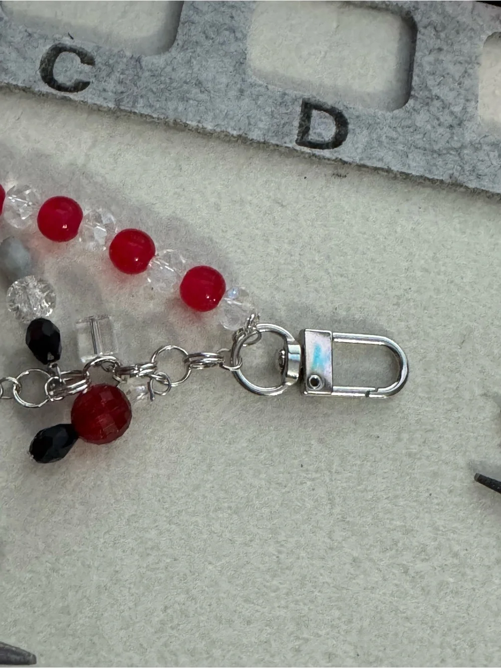 Spiderweb Pattern Keychain with Bead Tassel